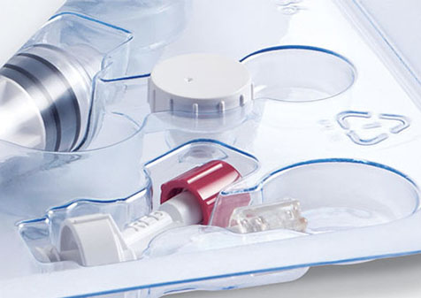 medical tray with medical supplies